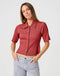 Wrangler Women's Smocked Shirt In Mineral Red
