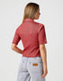 Wrangler Women's Smocked Shirt In Mineral Red