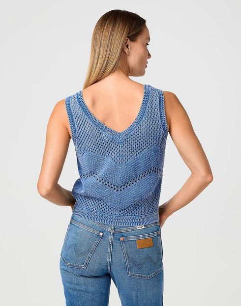 Wrangler Women's Sweater Tank Top In Cyaneus