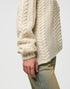 Wrangler Women's V Neck Cable Knit Sweatshirt In Ivory