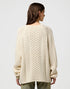Wrangler Women's V Neck Cable Knit Sweatshirt In Ivory