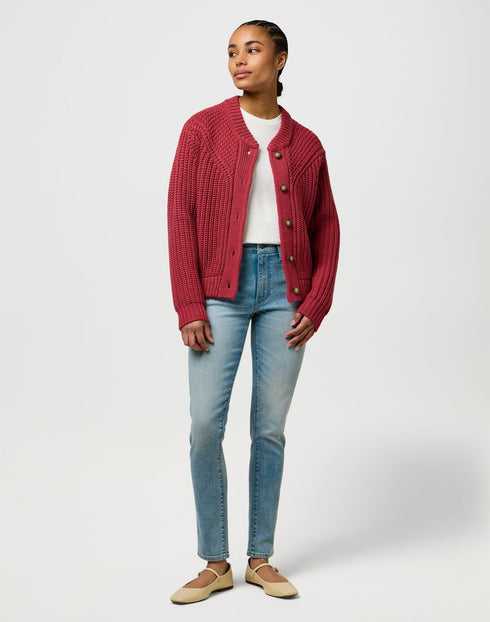 Wrangler Women's Western Cardigan In Earth Red