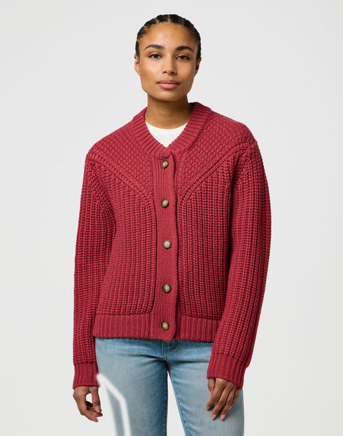 Wrangler Women's Western Cardigan In Earth Red