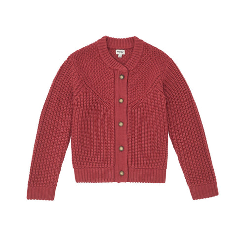 Wrangler Women's Western Cardigan In Earth Red