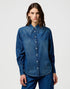 Wrangler Women's Yoke Denim Shirt In Sparkle Blue