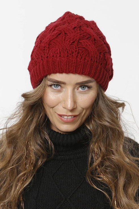 Cross-Weave Beanie Hat VE510