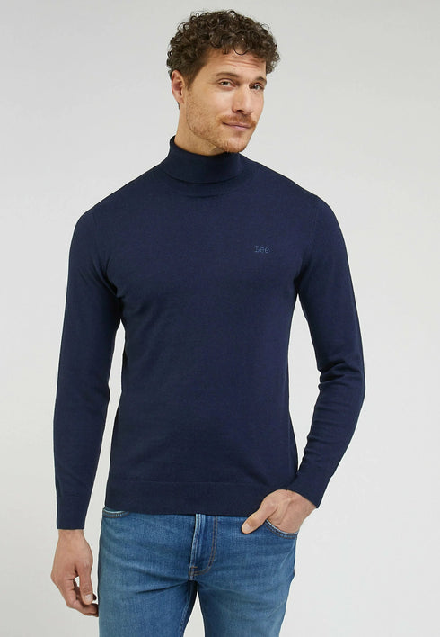 High Neck Knit In Sky Captain