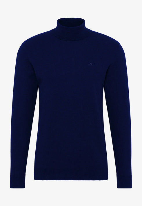 High Neck Knit In Sky Captain