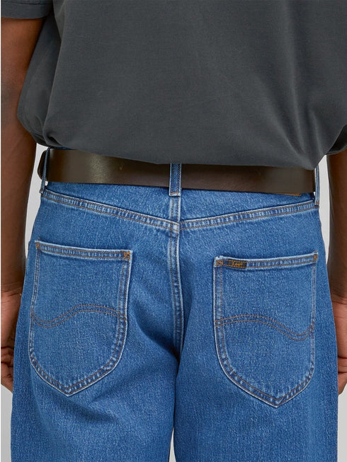 Lee Logo Buckle Belt In Dark Brown