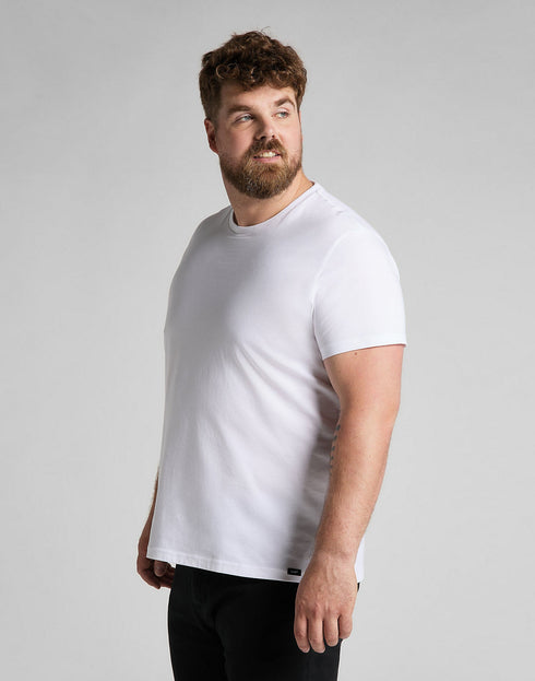 Lee Men's Twin Pack Crew T-Shirt In White