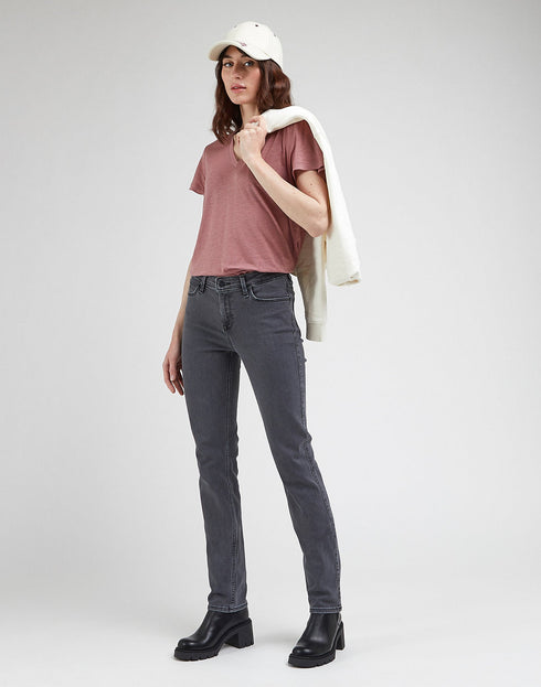 Lee Women's Marion Straight Jeans in Moody Grey