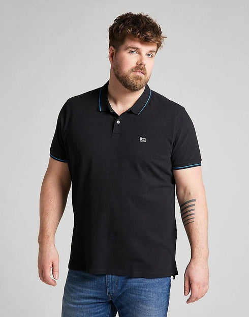 Lee Men's Pique Polo T-Shirt in Black