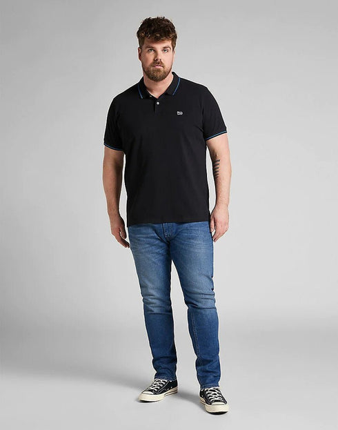 Lee Men's Pique Polo T-Shirt in Black