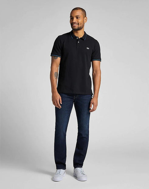 Lee Men's Pique Polo T-Shirt in Black