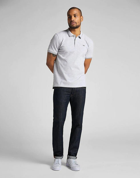 Lee Men's Pique Polo T-Shirt in Sharp Grey Melee