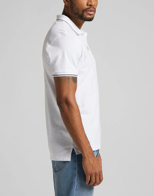 Lee Men's Pique Polo T-shirt In Bright White