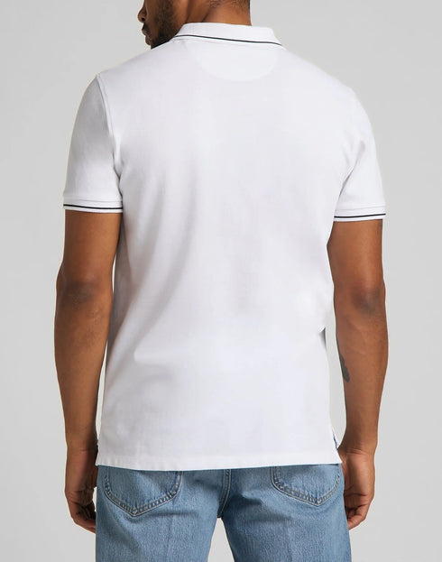 Lee Men's Pique Polo T-shirt In Bright White