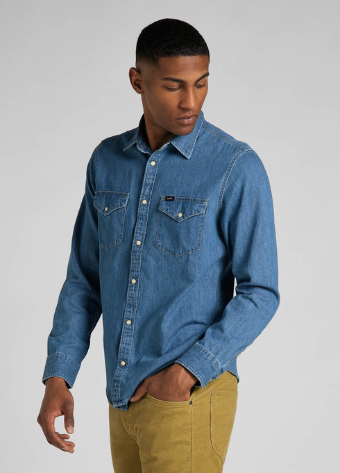 Regular Faded Shirt In Washed Blue