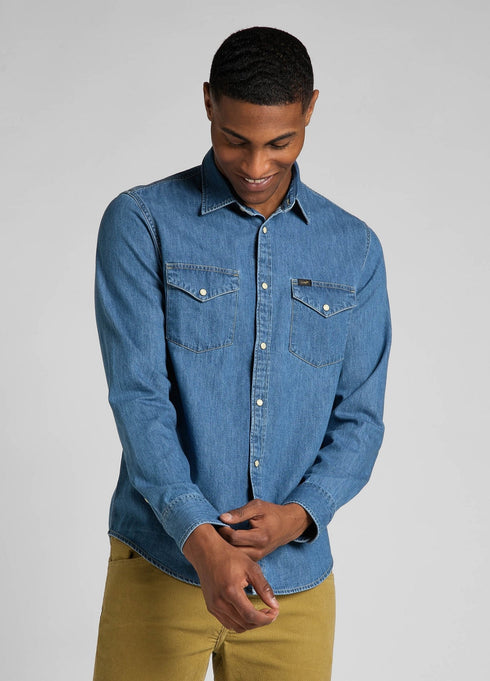 Regular Faded Shirt In Washed Blue