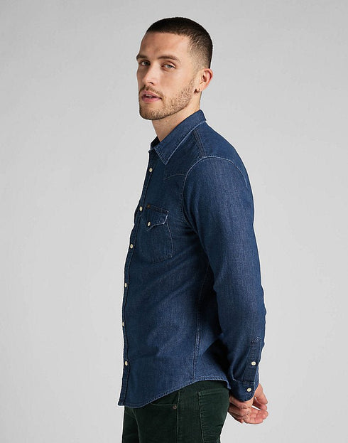 Lee Men's Regular Western Shirt In Mid Stone