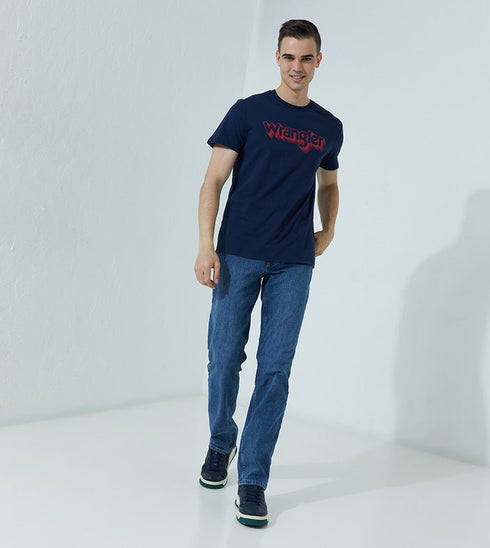 Straight Fit Jeans In Mid Stone