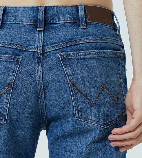 Straight Fit Jeans In Mid Stone