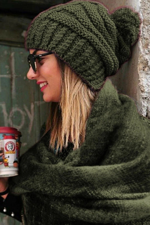 Stripe-Weave Beanie Hat VE515