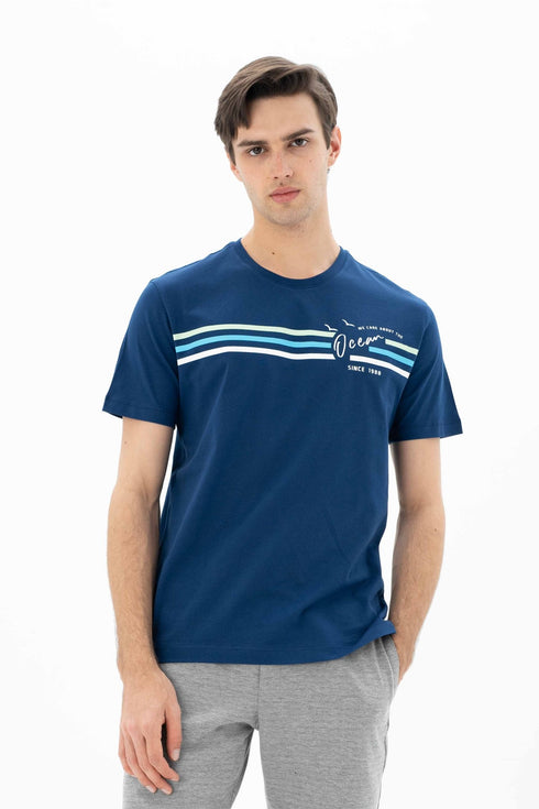 T-Shirt Round Neck With Chest Print