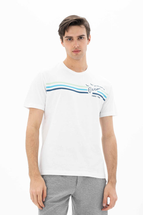 T-Shirt Round Neck With Chest Print