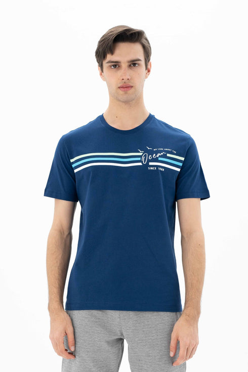 T-Shirt Round Neck With Chest Print