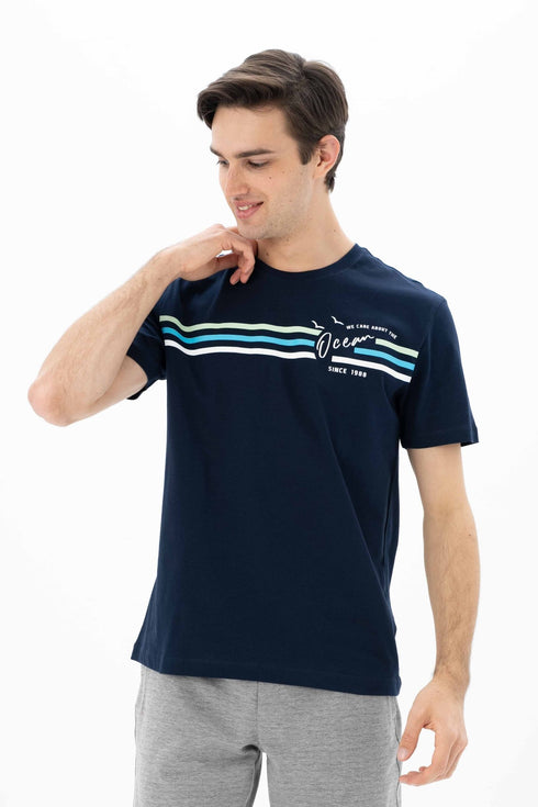 T-Shirt Round Neck With Chest Print