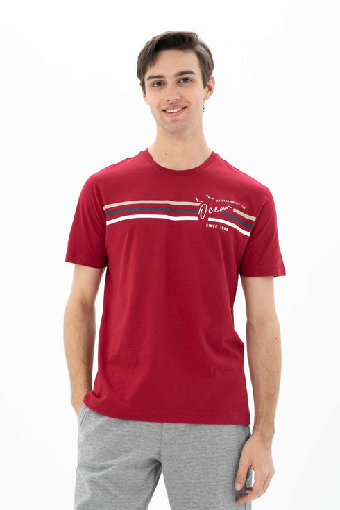 T-Shirt Round Neck With Chest Print