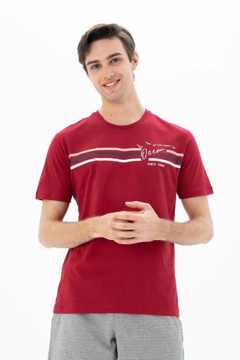 T-Shirt Round Neck With Chest Print