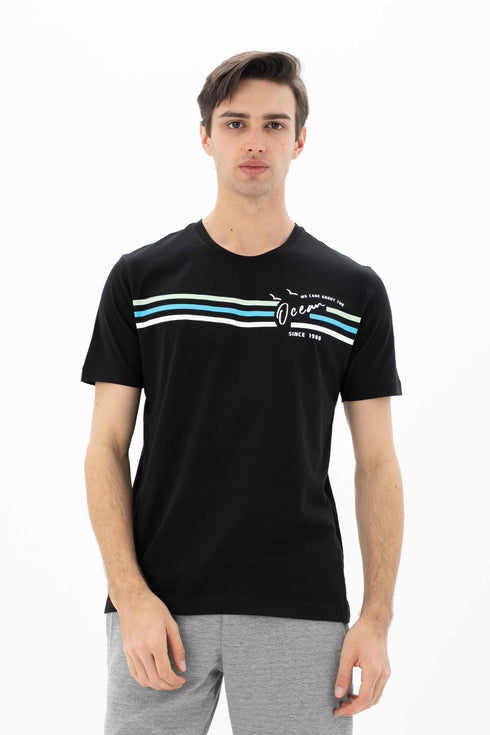 T-Shirt Round Neck With Chest Print