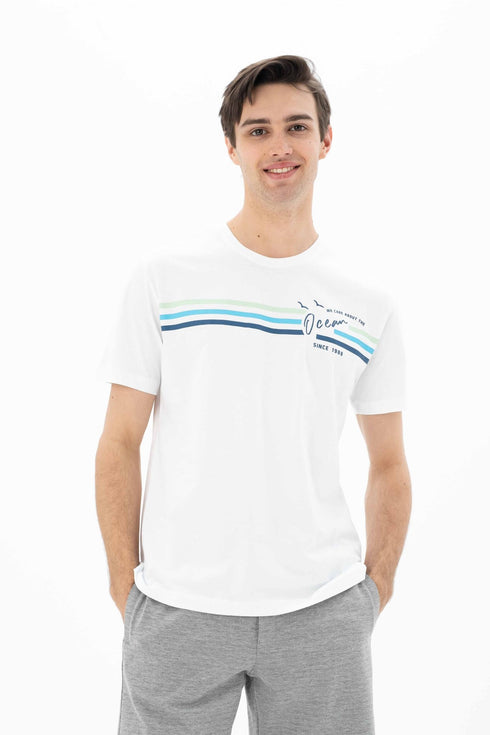 T-Shirt Round Neck With Chest Print