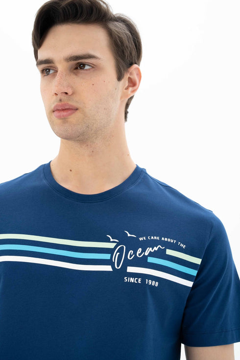 T-Shirt Round Neck With Chest Print