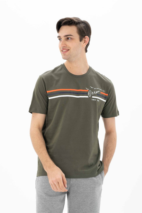 T-Shirt Round Neck With Chest Print