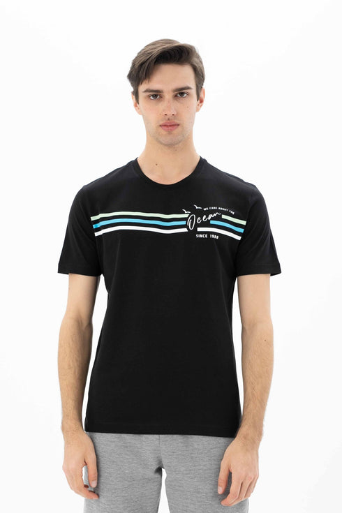 T-Shirt Round Neck With Chest Print