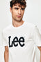 Lee Men's Wobbly Logo T-shirt In White