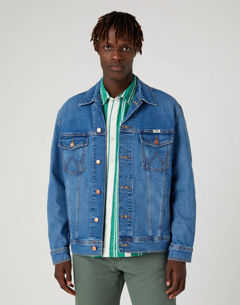 Wrangler Men's Anti Fit Jacket In Blue Eyes Blue